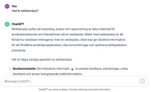 AI-content - kolla av vad ChatGPT har att säga om webbanalys