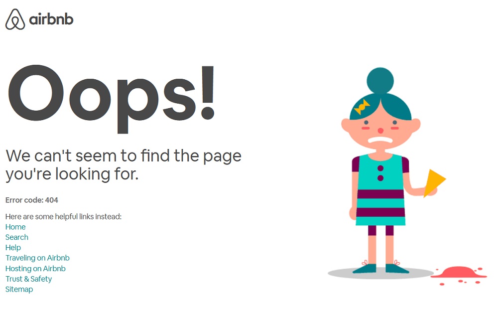 Airbnb har definitivt lagt ned krut på sin 404-sida